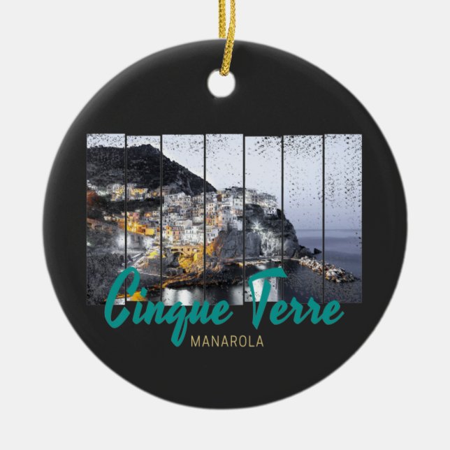 Adorno De Cerámica Cinque Terre Manarola Riomaggiore cosecha italiana (Frente)