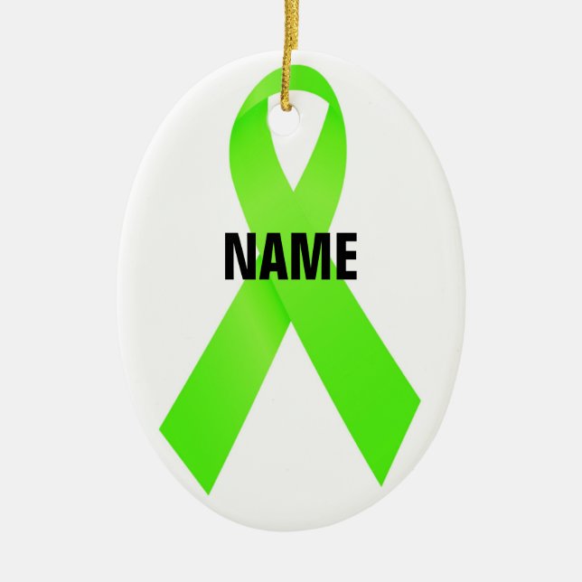 Adorno De Cerámica Cinta conmemorativa del cáncer de linfoma (Frente)