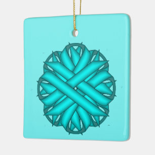 Adorno De Cerámica Cinta de flor azul/Verde azulada de K Yoncich