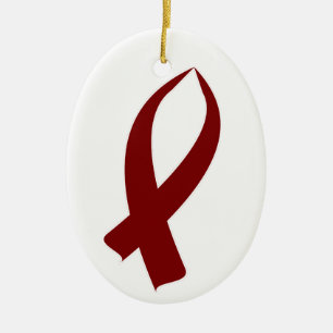 Adorno De Cerámica Cinta de la conciencia (Borgoña)
