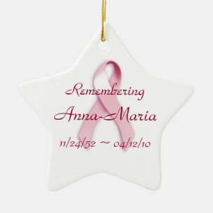 Adorno De Cerámica Cinta de la conciencia del cáncer de pecho de