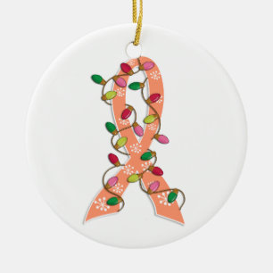 Adorno De Cerámica Cinta de las luces de navidad del cáncer