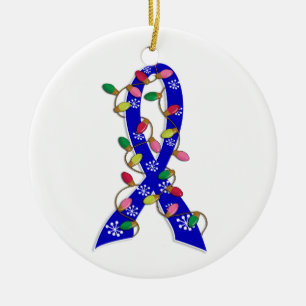 Adorno De Cerámica Cinta de las luces de navidad del cáncer de colon