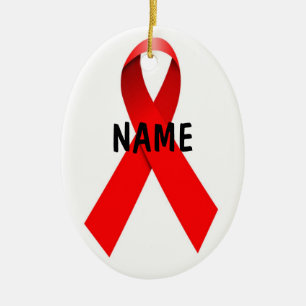 Adorno De Cerámica Cinta de Navidades del Personalizado del VIH/SIDA
