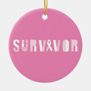 Adorno De Cerámica Cinta de sobrevivientes de Cáncer Inspirador Motiv