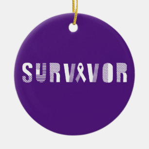 Adorno De Cerámica Cinta de sobrevivientes de Cáncer Inspirador Motiv
