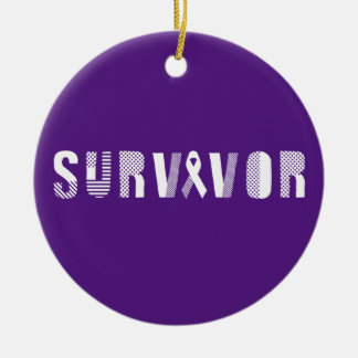 Adorno De Cerámica Cinta de sobrevivientes de Cáncer Inspirador Motiv