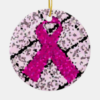 Adorno De Cerámica Cinta del cáncer de pecho del mosaico