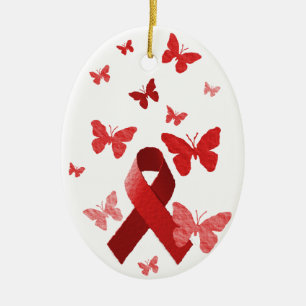 Adorno De Cerámica Cinta roja de la conciencia