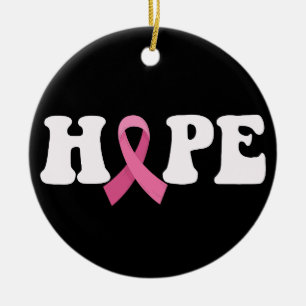 Adorno De Cerámica Cinta Rosa Concienciación sobre el Cáncer Esperanz