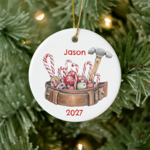 Adorno De Cerámica Cinturón de herramientas de Navidad personalizado