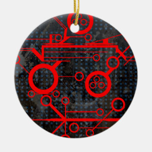 Adorno De Cerámica Circuito rojo