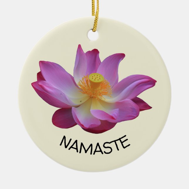 Adorno De Cerámica Círculo de la yoga de Lotus Namaste (Frente)