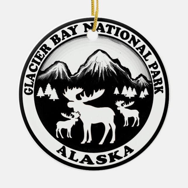 Adorno De Cerámica Círculo de los alces de Alaska del parque nacional (Frente)