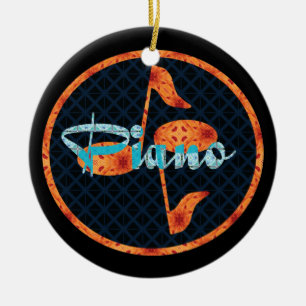 Adorno De Cerámica Círculo de patrón de notas de piano