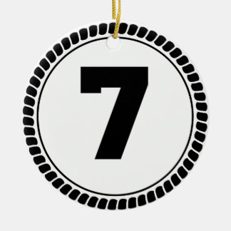 Adorno De Cerámica Círculo del número siete