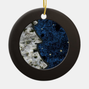 Adorno De Cerámica Círculo negro metálico y granito coloreado