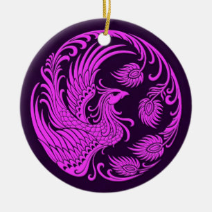 Adorno De Cerámica Círculo rosado y púrpura tradicional de Phoenix