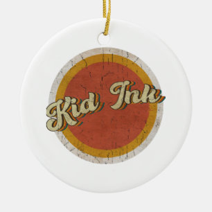 Adorno De Cerámica Círculo vintage de niños con tinta infantil