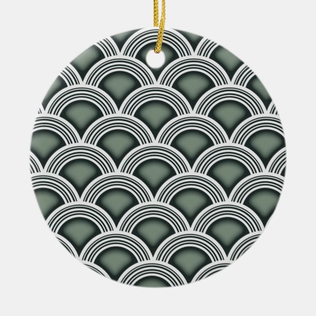 Adorno De Cerámica Círculos concéntricos del art déco (Frente)