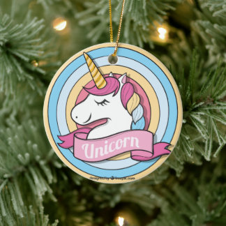 Adorno De Cerámica Círculos de unicornio arcoiris
