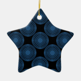 Adorno De Cerámica Círculos ultramodernos Estrella Ornamento, Azul