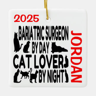Adorno De Cerámica Cirujano Bariátrico Ama a los Gatos PERSONALIZADO