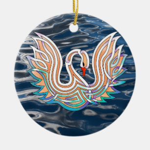 Adorno De Cerámica Cisne