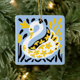 Adorno De Cerámica Cisne de hadas al estilo ruso