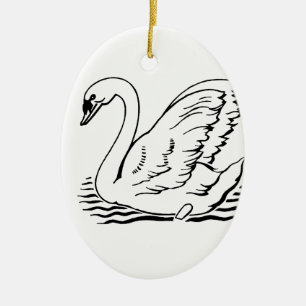 Adorno De Cerámica Cisne elegante