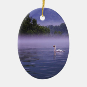 Adorno De Cerámica Cisne en el lago