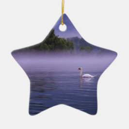 Adorno De Cerámica Cisne en el lago