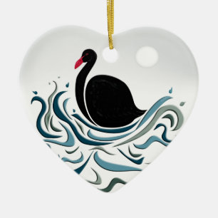 Adorno De Cerámica Cisne negro