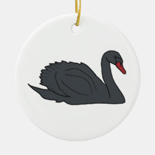 Adorno De Cerámica Cisne Negro