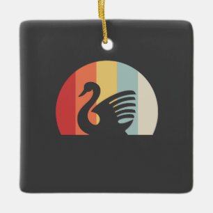 Adorno De Cerámica Cisne Retro