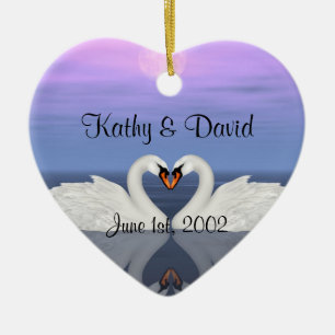 Adorno De Cerámica Cisnes de la boda