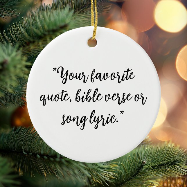 Adorno De Cerámica Cita caligráfica de Navidades personalizados (Subido por el creador)