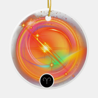 Adorno De Cerámica Cita de ARIES de Rótulo Zodiaco moderno | Fuego de