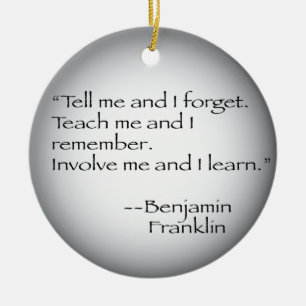 Adorno De Cerámica Cita de Benjamin Franklin