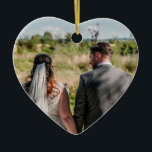 Adorno De Cerámica Cita De Dos Fotografías Que Tienes Junto A Tu Cora<br><div class="desc">¡Una forma cardíaca adornada con romanticismo en mente para cualquier época del año! Cámbiate fácilmente en tu foto favorita de los dos en la parte delantera y en la parte trasera adorables palabras No importa a dónde vayas Es a quién tienes a tu lado. Puede personalizar las palabras si lo...</div>