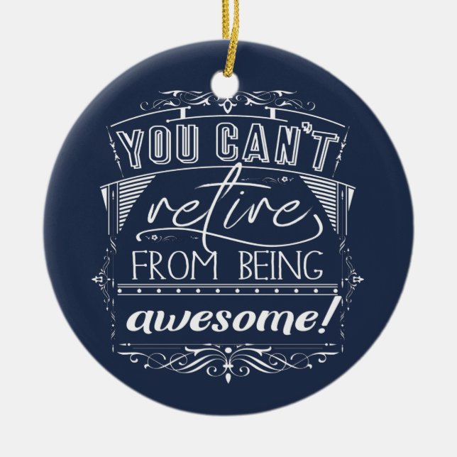 Adorno De Cerámica Cita de jubilación Personalizado azul retirada inc (Frente)