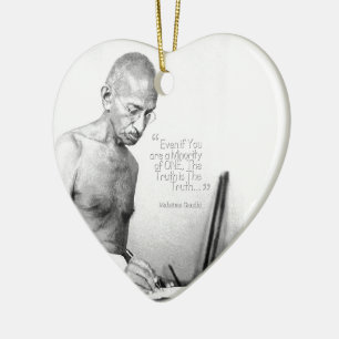 Adorno De Cerámica Cita de Mahatma Gandhi, minoría de uno, verdad