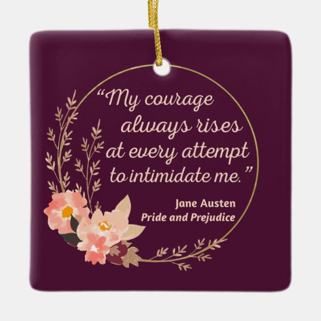 Adorno De Cerámica Cita de Orgullo y Prejuicio I - Estilo Cuto (Anverso)