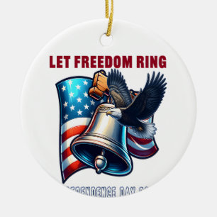 Adorno De Cerámica Cita de tendencia de Let Freedom Ring