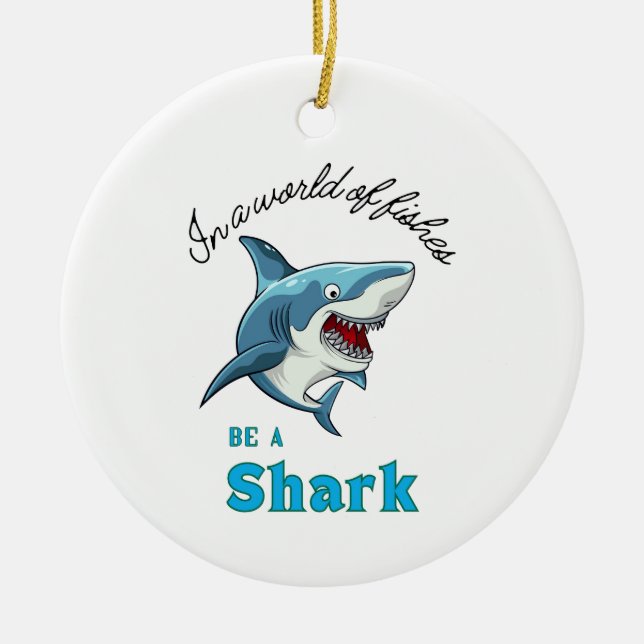 ADORNO DE CERÁMICA CITA DE TIBURÓN, DIVERTIDO ESTILO PERSONALIZADO (Frente)