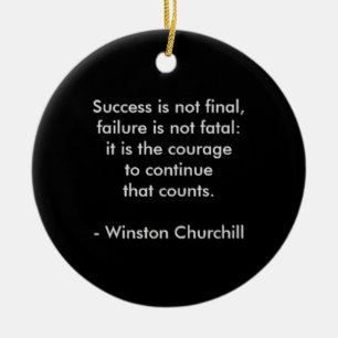 Adorno De Cerámica Cita de Winston Churchill; éxito