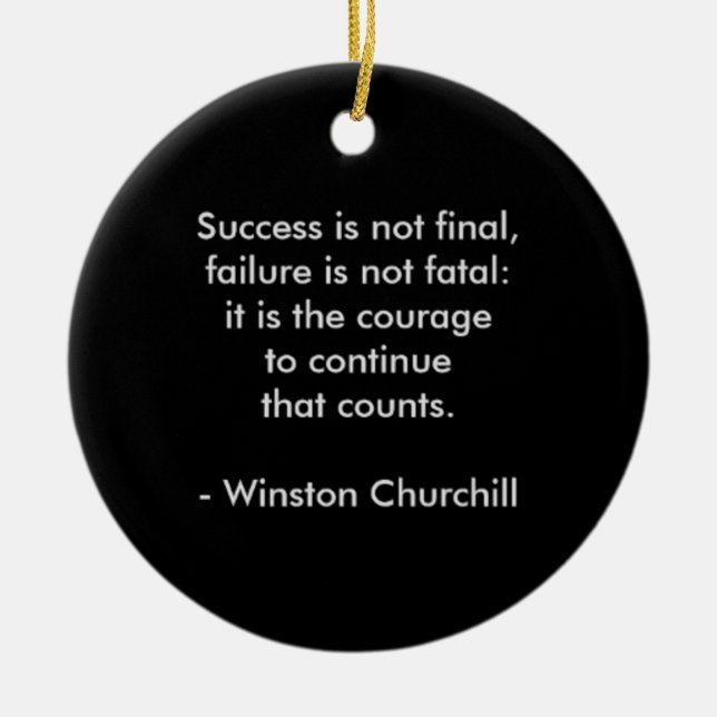 Adorno De Cerámica Cita de Winston Churchill; éxito (Frente)