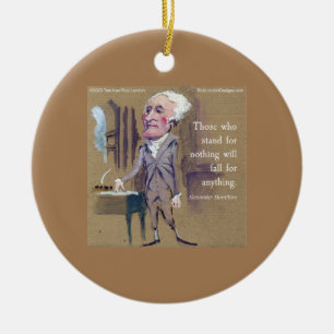Adorno De Cerámica Cita "Defiende algo" de Alexander Hamilton