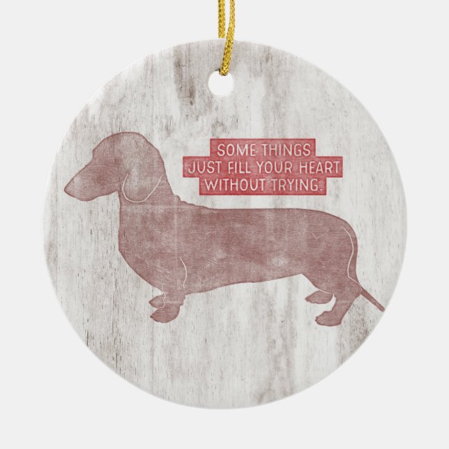 Adorno De Cerámica Cita del Ilustracion Dachshund Doxie Teckel Lover (Frente)