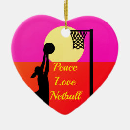 Adorno De Cerámica Cita del Netball del amor de la paz de la pistola